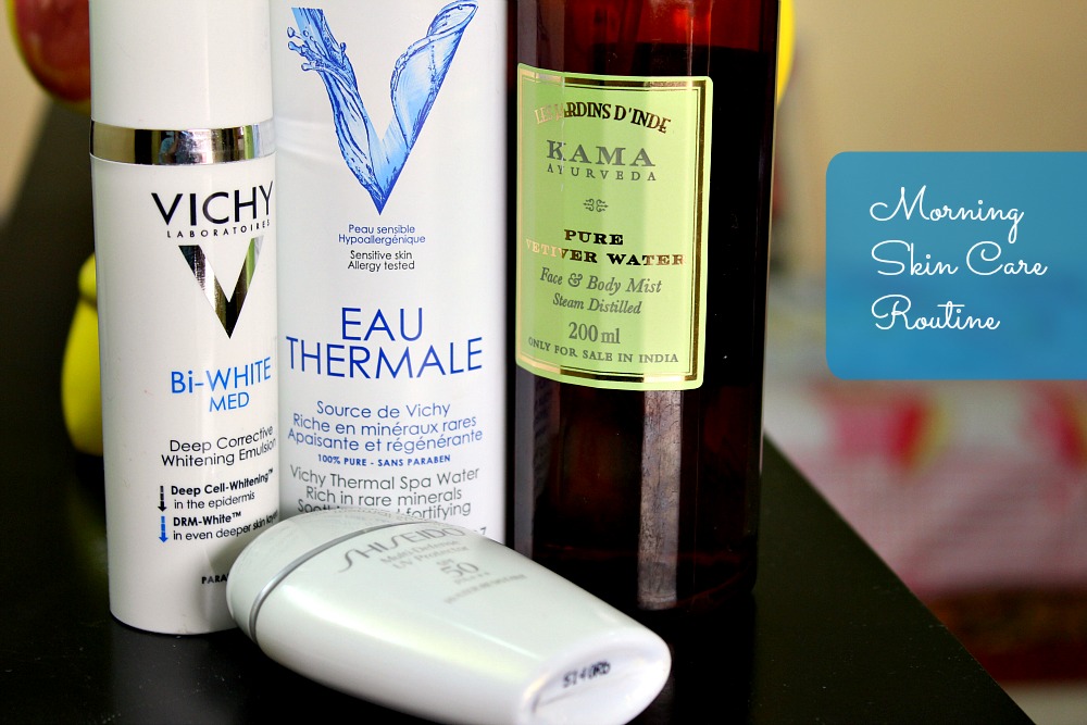 morning skin care routine – vichy, kama ayurveda, shiseido