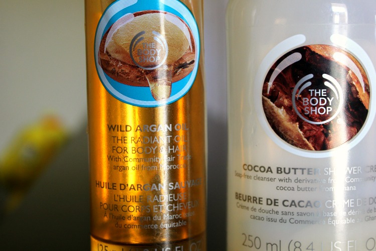 The Body Shop Wild Argan Oil, The Body Shop Cocoa Butter Shower Creme