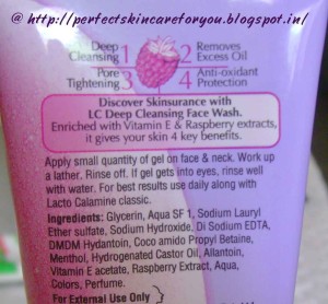 Lactocalamine Skinsurance Deep Cleansing Face Wash for Oily Skin Ingredients