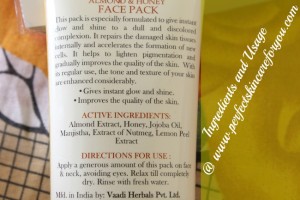 Vaadi Herbals Instaglow Almond & Honey Face Pack product review for dry skin care