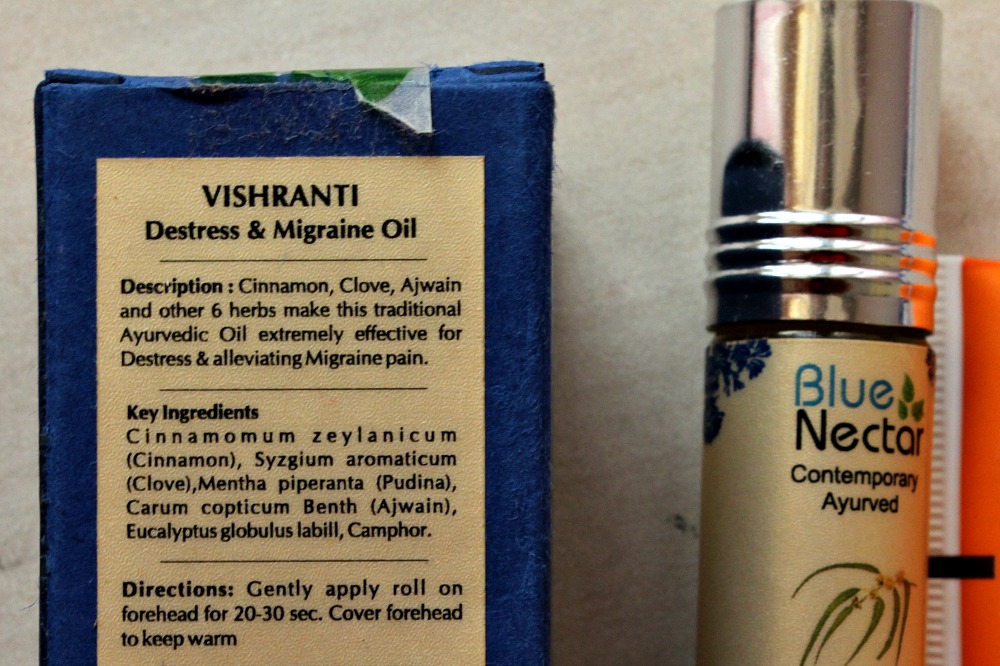 Blue Nectar Vishranti Destress and Migraine Oil Product Review