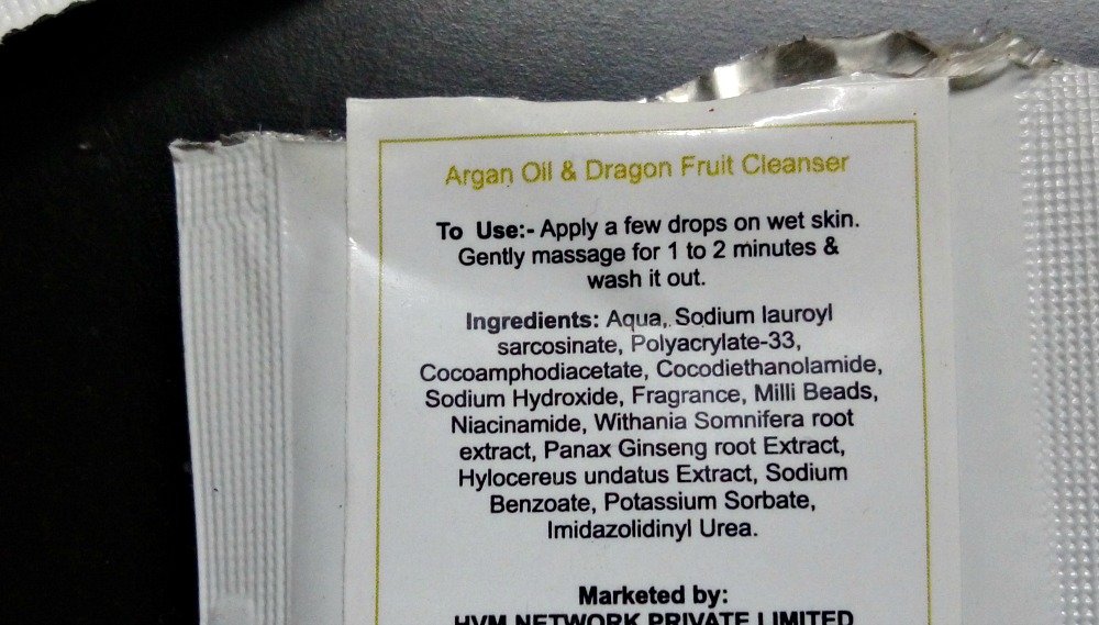 Inveda Argan Oil & Dragon Fruit Facial Kit product review, cleanser, ingredients