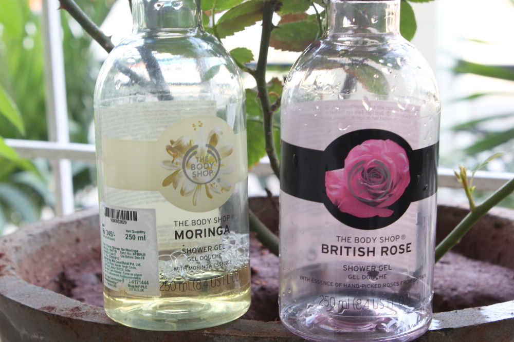 The Body Shop Shower Gels - British Rose and Moringa